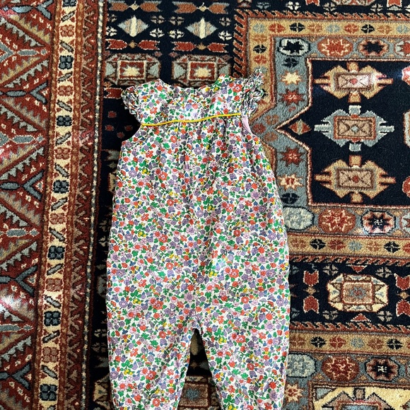 Mini Boden floral sleeveless lined Ruffle Romper 12-18m - Picture 3 of 8